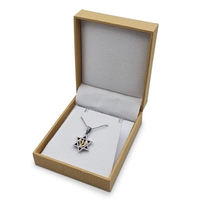 Sterling Silver Star of David Gold Shin Pendant