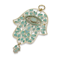 HAMSA LEAVES & HEARTS GREEN