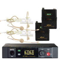 זוג מיקרופונים אלחוטיים משדר חגורה ומדונה MIPRO ACT-5802-TM 5.8GHz