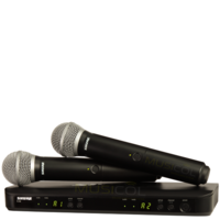 זוג מיקרופונים אלחוטיים ידניים SHURE BLX288E/SM58