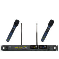 מיקרופון אלחוטי ידני כפול 128 תדרים SX250 תוצרת AR ACOUSTIC