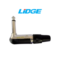 מחבר 90 מעלות איכותי PL 6.3MM מונו לכבל LIDGE YM178