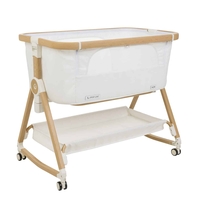 עריסה נצמדת NOA לבן שלד דמוי עץ