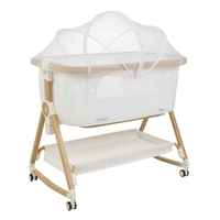 עריסה נצמדת NOA לבן שלד דמוי עץ