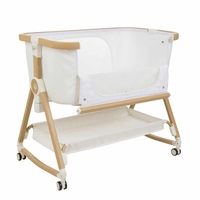 עריסה נצמדת NOA לבן שלד דמוי עץ