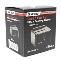קופסא לדיסק חיצוני 2.5 Gold Touch USB3.0 Dual Bay