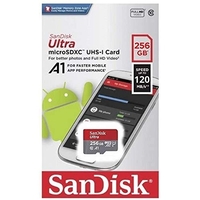 כרטיס זיכרון SanDisk 256GB microSD SDHC UHS