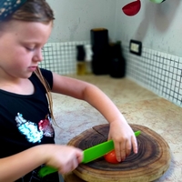 A pair of safe chef knives for children