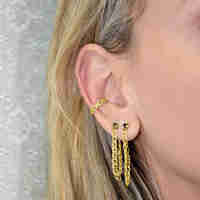 Lee-Tal | Gold Earring with Black Diamond