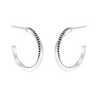 Michal Hoop Black Diamond Earrings