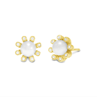 Einat| Peal and Diamond Earrings