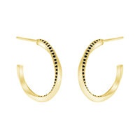 Michal Hoop Black Diamond Earrings