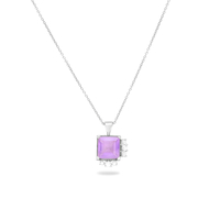 Linoy Amethyst Necklace with Diamonds