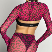 Юбка-сетка DESEAR pink leopard (с шортиками)