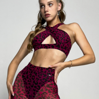 Top mesh MISTERY pink leopard