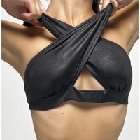 Top MISTERY black leather