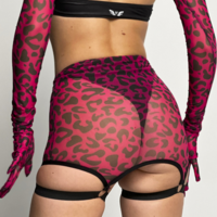 Юбка-сетка DESEAR pink leopard (с шортиками)