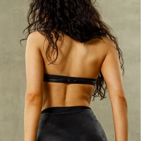 Set EASY DESEAR black leather top + skirt (with sewn-in shorts)