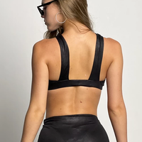 Top MISTERY black leather