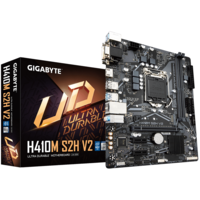 לוח דור 10 Gigabyte H410M S2H V2 1.7 M-Atx VGA DVI HDMI LGA1200