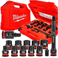 סט 13 בוקסות שחורות Milwaukee 1/2