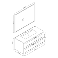 ארון אמבטיה תלוי דגם שחר רוחב 100 ס