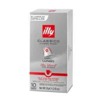 10 קפסולות קפה קלייה בהירה לונגו illy lungo