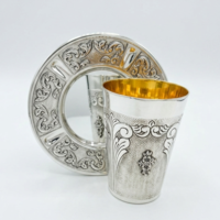 High-quality Kiddush set, handmade and decorated pure 925 silver