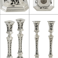 Candlesticks with a luxurious design and unique hand-sawing from pure 925 silver, different angles