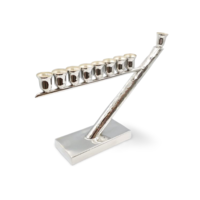 modern sterling silver menorah