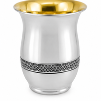 Handmade Kiddush cup with filigree decoration, 925 pure silver