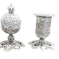 Pure silver filigree Havdalah set