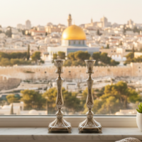 Pure silver Lady Diamond candlesticks