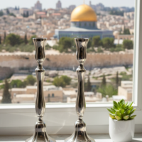 pure silver QUEEN candlesticks