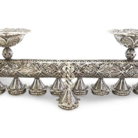 Silver Chanukah Menorah Haim Model | A dual-purpose menorah that transforms into candlesticks