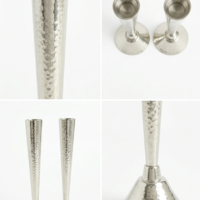 Candlesticks with an exclusive and luxurious design pure 925 silver, handmade from different angles