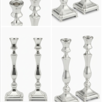 Handmade 925 pure silver Sabbath candlesticks from different angles