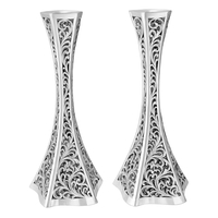 pure silver M sawn star candlestick