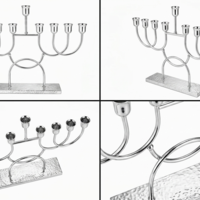 חנוכייה מרשימה ובלעדית מכסף טהור 925 בעבודת יד מזוויות שונות