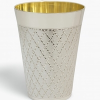 Pure silver mesh diamond Kiddush set