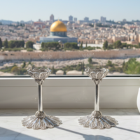 pure silver flower S candlesticks