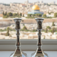 פמוטי מיני מרובע כסף טהור