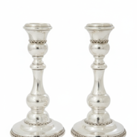 Pure silver apple mini candlesticks