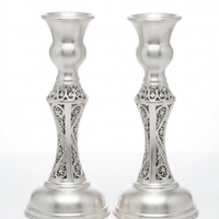 Handmade pure silver candlesticks, Popeye S model | Candlesticks for Shabbat