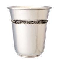 Kiddush cup round ribbon pure silver