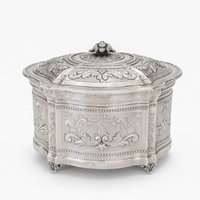 An impressive and decorated handmade etrog box made of pure 925 silver