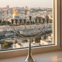 Hanukkah Menorah Raphael Gil Pure Silver