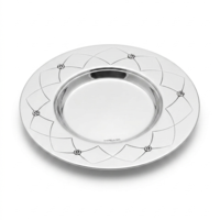 Kiddush Cup Plate X Flower Pure Silver