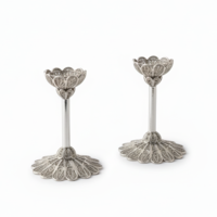 pure silver flower S candlesticks