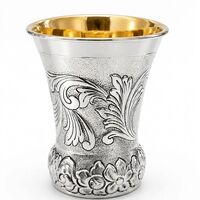 a unique and decorated Kiddush cup made of pure silver